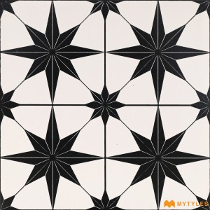 undefined-White and Black Moroccan Floor and Wall Tile Code31786 (300x300mm, Matt)
