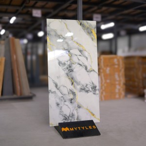 undefined-White and Black Floor and Wall Tile Code33372 (600x1200mm, Glossy)