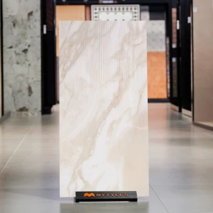 undefined-Textured Beige Marble Look Vitrified Wall Tile Code34108