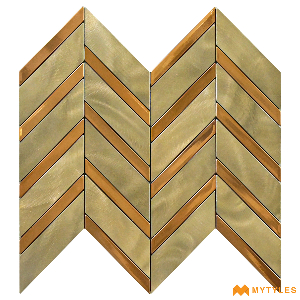 undefined-Copper Metal Mosaic Wall Tile Code25582 (300x300mm, Metallic)