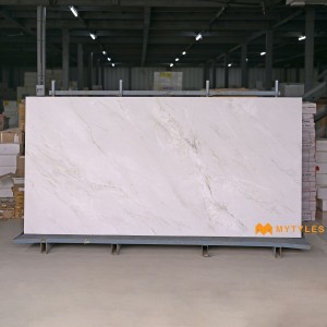 undefined-Vitrified Half White Slab Floor and Wall Tile Code35080 (1200x2400mm, Matt)