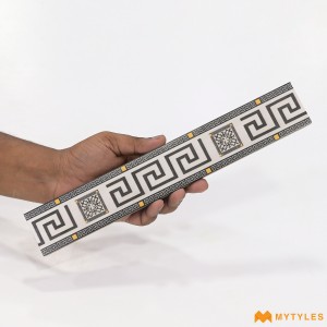 undefined-Vitrified Gray Border Floor and Wall Tile Code36102 (47x300mm, Matt)