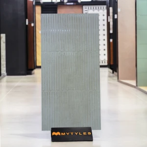 undefined-Vitrified Green Textured Wall Tile Code37868 (600x1200mm, Glossy)