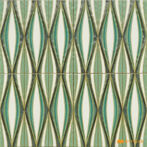 undefined-Ceramic Green Textured Wall Tile Code34241 (300x300mm, Glossy)