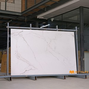 undefined-Vitrified White Slab Floor and Wall Tile Code35069 (1200x1800mm, Matt)