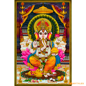 undefined-Vitrified Ganesha Poster Wall Tile Code23508 (600x900mm, Glossy)