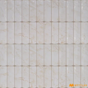 undefined-Parchment Ivory Glossy Ceramic Textured Wall Tile Code40068 300x600mm