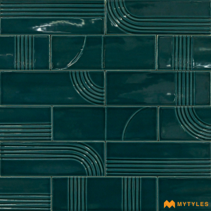 undefined-Imported Blue Subway Wall Tile Code25530 (52x160mm, Glossy)