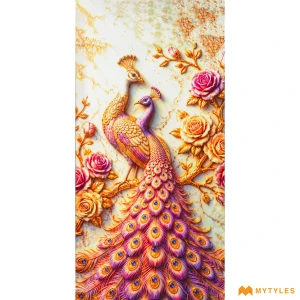 undefined-Vitrified Peacock Wall Poster Tile Code38237 (600x1200mm, Matt)