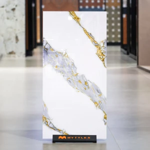 undefined-Vitrified White Floor and Wall Tile Code38215 (600x1200mm, Glossy)