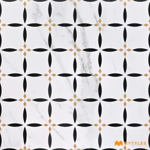 undefined-Blossom White Moroccan Matt Vitrified Tile Code39810 600x600mm 3Pc