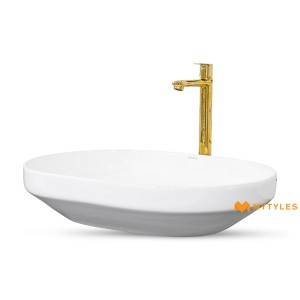 undefined-Ceramic White Wash Basin Code31329 (410x600mm, Glossy, Edge)