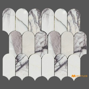 undefined-Imported Cream Mosaic Floor and Wall Tile Code32783 (315x340mm, Matt)