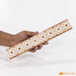 undefined-Vitrified Brown Border Floor and Wall Tile Code36101 (47x300mm, Matt)