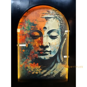 undefined-Vitrified Divine Buddha Poster Wall Tile Code30909 (4x6ft, Matt, 3Pcs)
