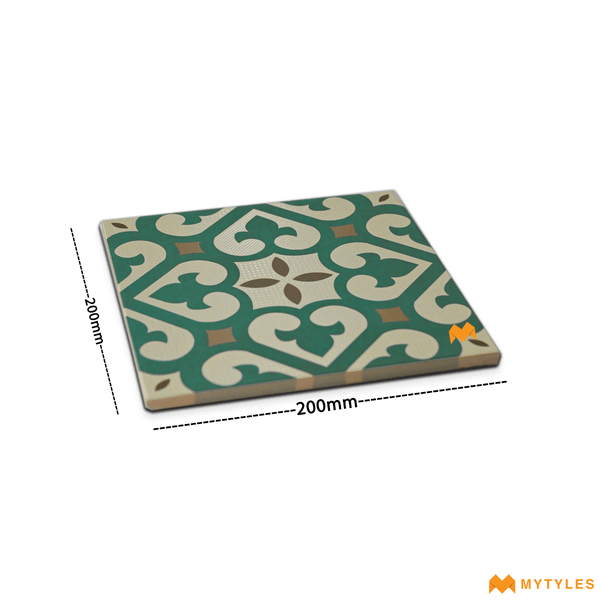 Buy 8 x 8 inch ceramic Moroccan code19694 | cadmium