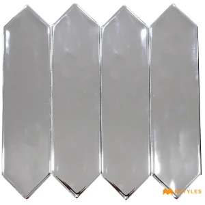 undefined-Silver Picket Subway Wall Tile Code38107 (75x300mm, Metallic)