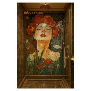 undefined-Red With Green Red Cherry Poster Wall Tile Code32370 (600x1200mm, Glossy, 4Pcs)