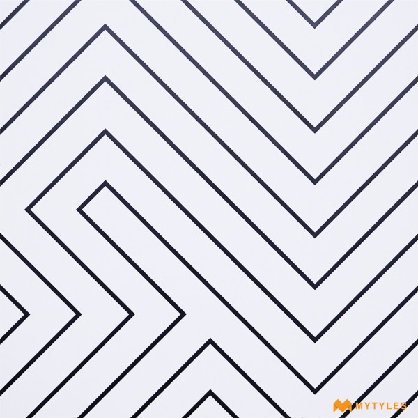 Moroccan Tiles-Ceramic White and Black Moroccan Floor and Wall Tile Code31322 (300x300mm, Matt)