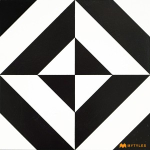 undefined-White and Black Moroccan Floor and Wall Tile Code32900 (300x300mm, Matt)