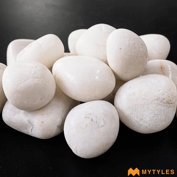 Pebbles-Pebble Stone Code-PEB-76-White (1Kg, Glossy)