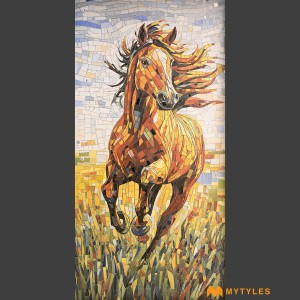 undefined-Vitrified Racing Horse Poster Wall Tile Code35416 (1200x2400mm, Sugar)
