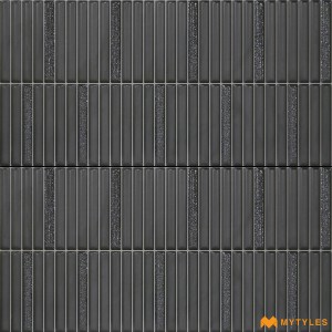 undefined-Ceramic Black Fluted Wall Tile Code35911 (300x600mm, Matt)