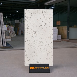 undefined-Vitrified White Terrazzo Floor and Wall Tile Code35382 (600x1200mm, Matt)