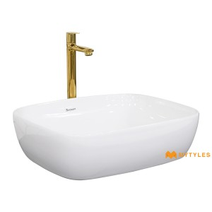 undefined-Parryware Ceramic White Wash Basin Code35028 (400x500mm, Glossy)-Elegance
