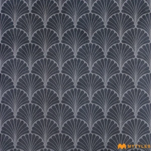 undefined-Monochrome Black Fish Scale Porcelain Tile Code38826 600x600mm 4Pc Pack