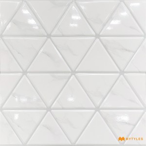undefined-Ceramic White Geometric Wall Tile Code31691 (300x600mm, Glossy)