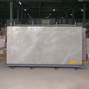 undefined-Vitrified Gray Slab Floor and Wall Tile Code35074 (1200x2400mm, Glossy)