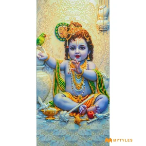 undefined-Vitrified Little Krishna Wall Poster Tile Code38232 (600x1200mm, Matt)