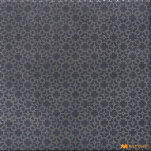undefined-Vitrified Black Moroccan Floor and Wall Tile Code38663HL1 (200x200mm, Matt)