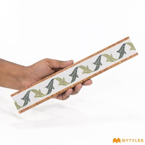 undefined-Vitrified White Border Floor and Wall Tile Code36095 (47x300mm, Matt)