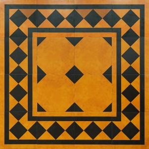 undefined-Black and Orange Carpet Design Floor and Wall Tile Code27250C (300x300mm, Matt)