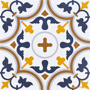 undefined-Ceramic Blue Moroccam Floor and Wall Tile Code28065 (300x300mm, Matt)