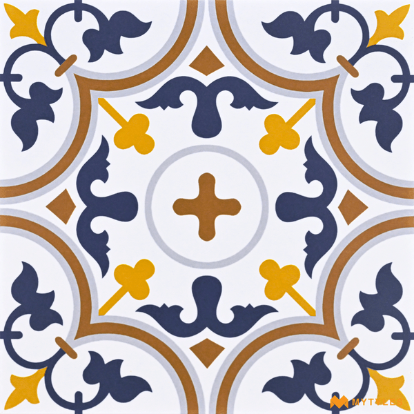 Moroccan Tiles-Ceramic Blue Moroccam Floor and Wall Tile Code28065 (300x300mm, Matt)