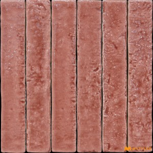 undefined-Imported Red Subway Wall Tile Code35006 (38x235mm, Glossy)