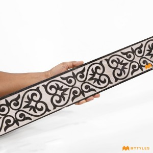 undefined-Vitrified White Border Tile Code33820 (100x1200mm, Glossy)