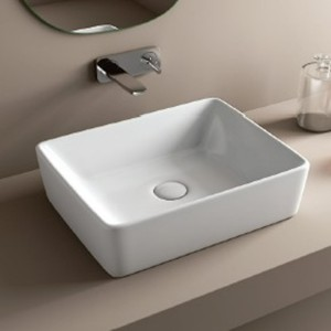undefined-Ceramic White Wash Basin Code31335 (370x475mm, Glossy, Topaz)