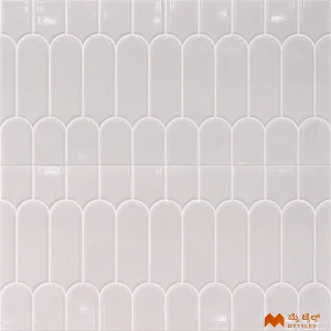 undefined-Ceramic White Geometric Wall Tile Code37848 (300x600mm, Glossy)