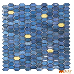undefined-Imported Blue Mosaic Wall Tile Code36339 (295x298mm, Glossy)