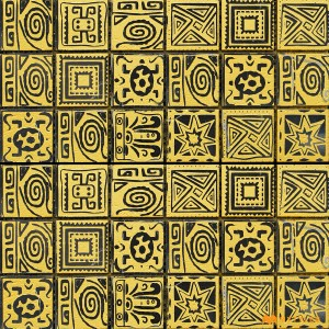 undefined-Imported Yellow Mosaic Floor and Wall Tile Code32721 (300x300mm, Matt)