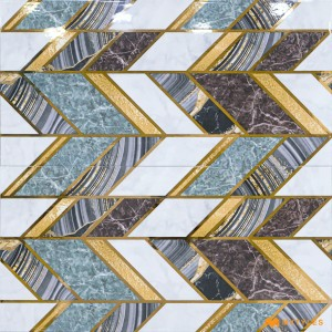 undefined-Ceramic Gray and Gold Highlighter Wall Tile Code31250 (300x600mm, High-Glossy)