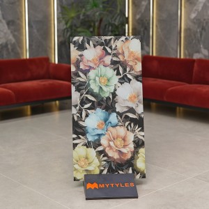 undefined-Vitrified Black Tropical Wall Tile Code30929 (600x1200mm, Matt)