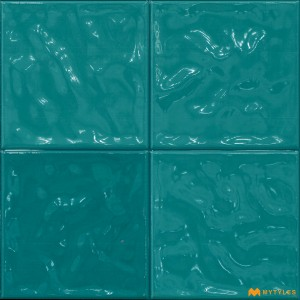undefined-Ceramic Blue Geometric Wall Tile Code32553 (300x300mm, Glossy)