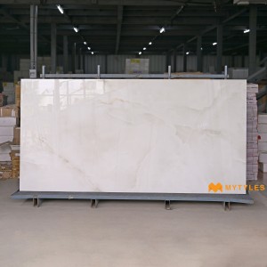 undefined-Vitrified Cream Slab Floor and Wall Tile Code35083 (1200x2400mm, Glossy)