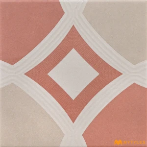 undefined-Vitrified Red Moroccan Floor and Wall Tile Code38665HL2 (200x200mm, Matt)