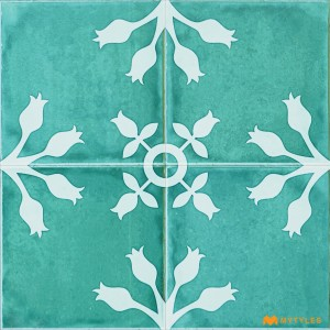 undefined-Ceramic Green Moroccan Floor and Wall Tile Code31318HL1 (300x300mm, Matt)